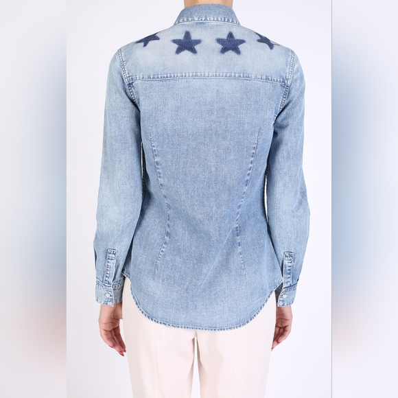 $1,130 GIVENCHY Stars Denim Button-Up 42 (IT) 8 (US) Medium - Picture 2 of 12